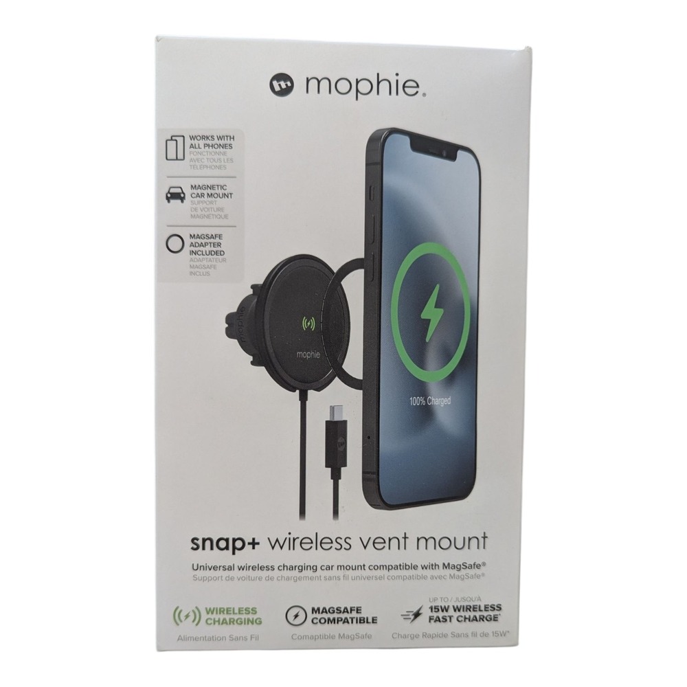 H3-O Mophie snap+ 15W Wireless Fast Charger w/ Magsafe Ring (Missing Vent Clip)